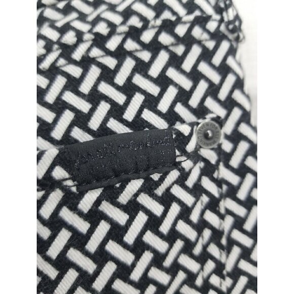 7 For All Mankind Black White Grid Pattern Ankle Skinny Size 30 - Picture 5 of 10